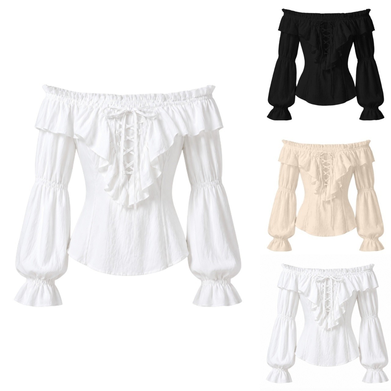 Blouses - Пиратская блузка для женщин, средневековый костюм