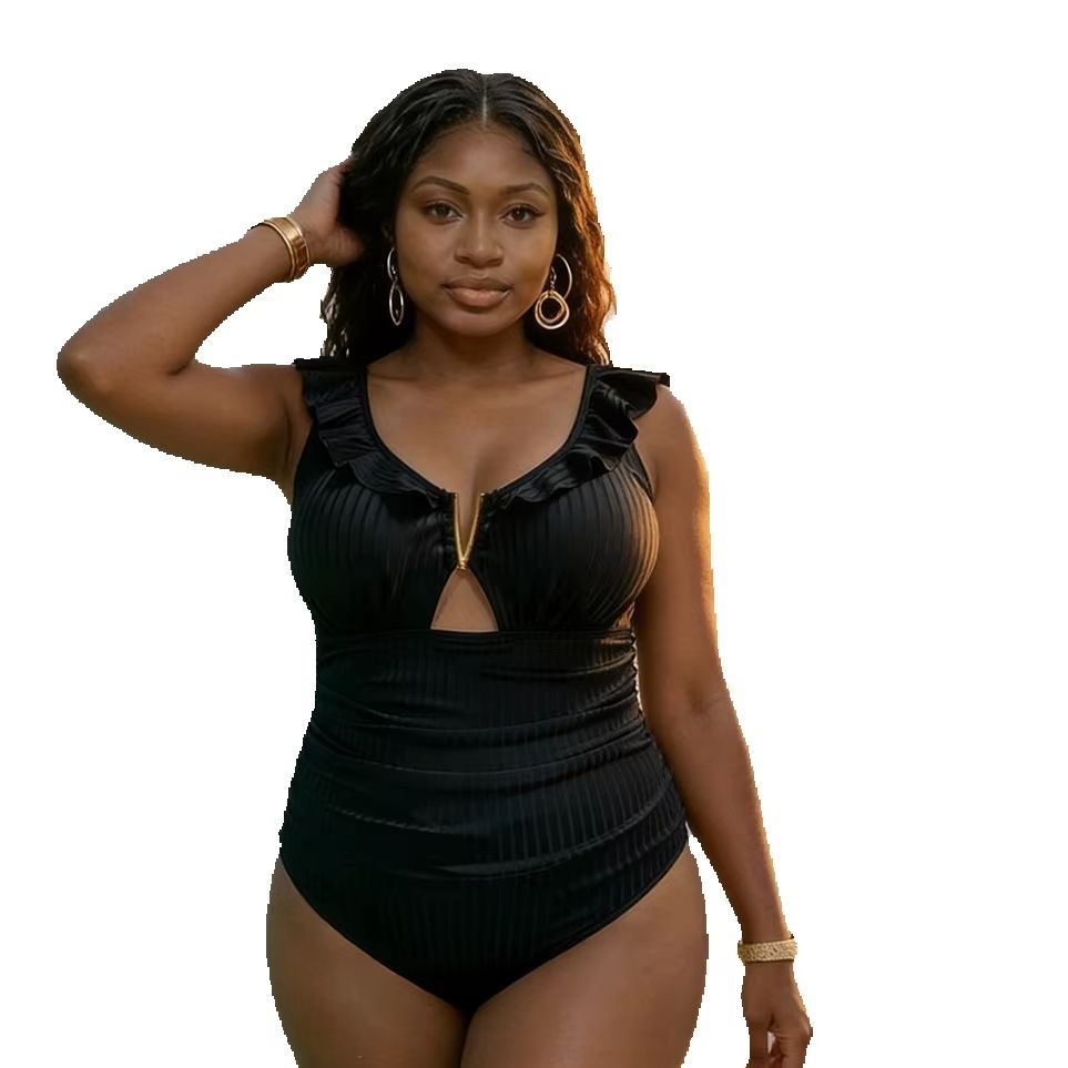 Swimwear - Женский слитный купальник больших размеров с