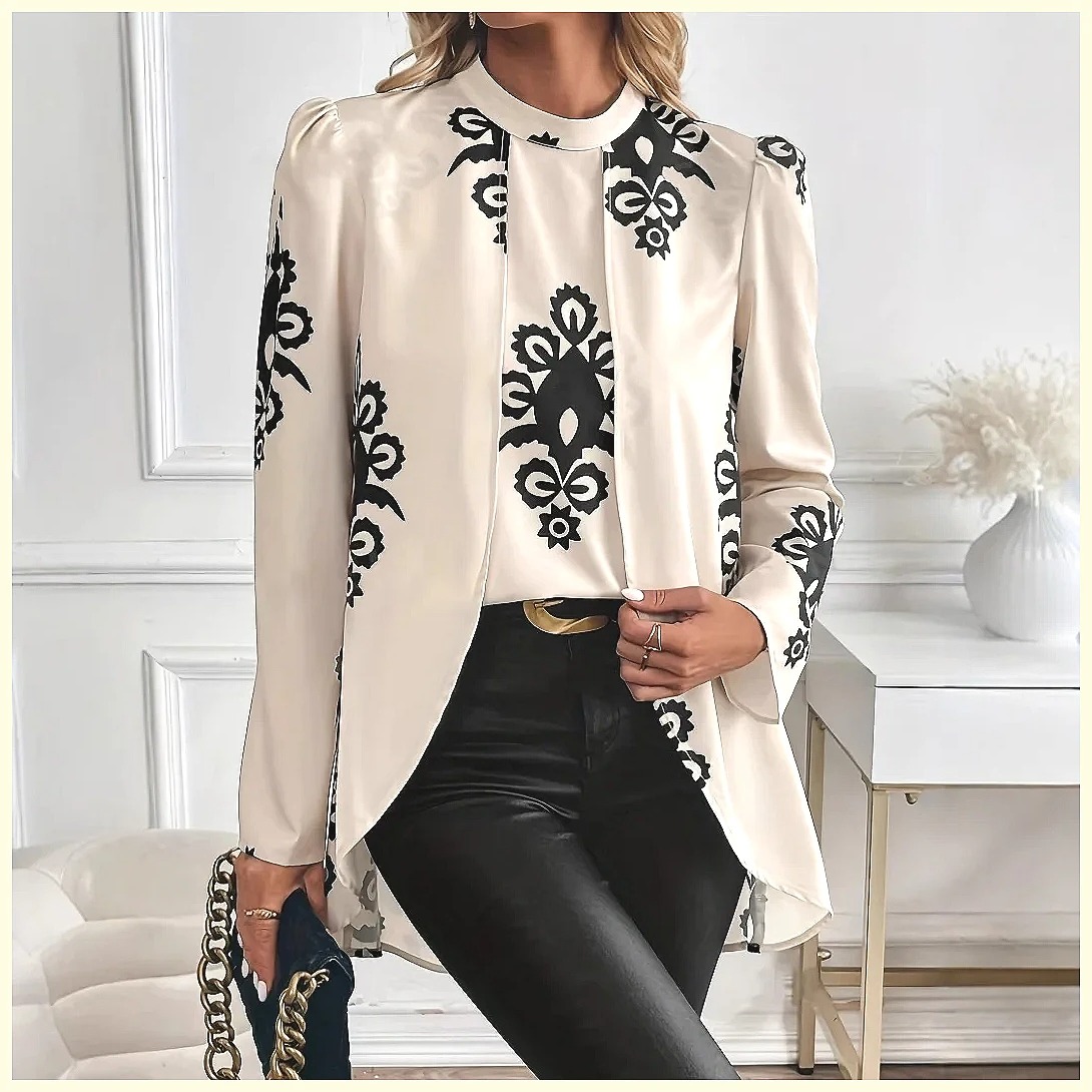 Blouses - Модная женская блузка с длинным рукавом