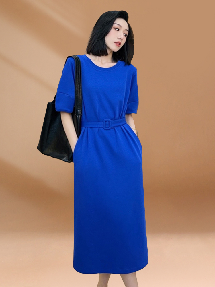 Korean Style A Line Shirt Dress - Женское летнее повседневное длинное платье-футболка цвета