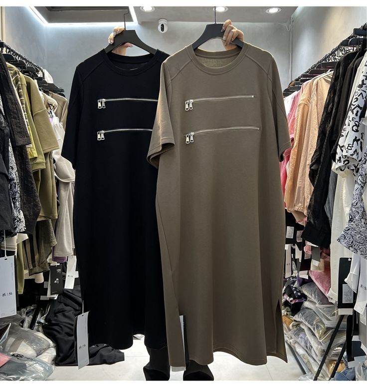 Korean Style A Line Shirt Dress - Женское свободное платье-футболка больших размеров с