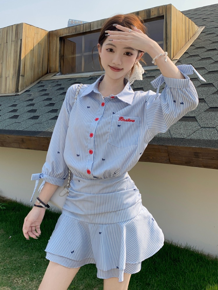 Повседневное платье-рубашка в  – обзор и цена Korean Style A Line Shirt Dress