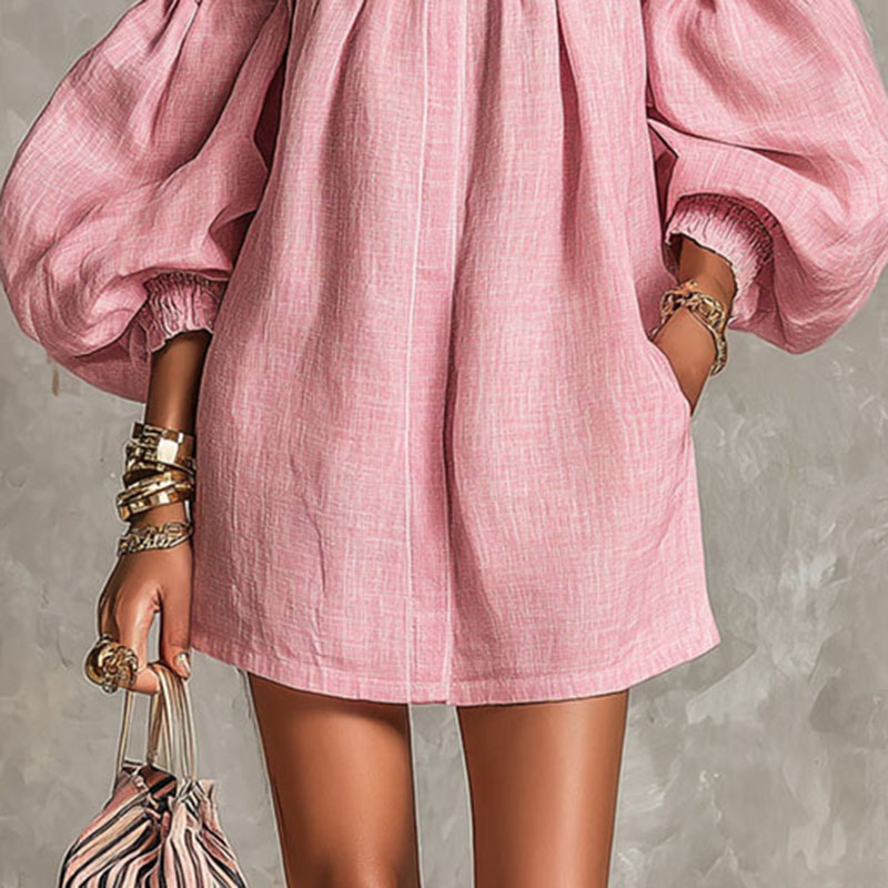 Новое летнее мини-платье 2026  – обзор и цена Off Shoulder Puff Sleeve Sundress