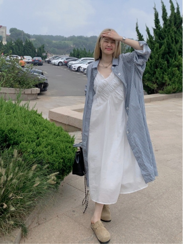 Стильный комплект больших разм – обзор и цена Korean Style A Line Shirt Dress