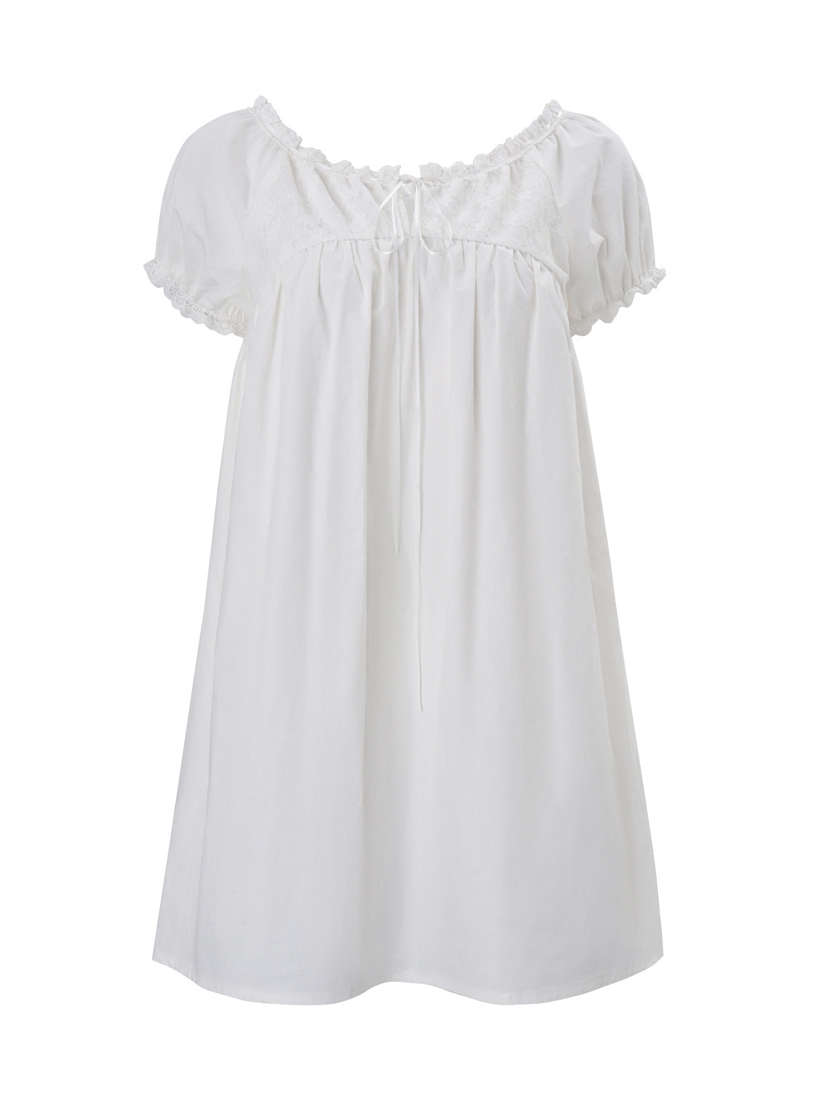 Белое кружевное мини-платье-бэ – обзор и цена Off Shoulder Puff Sleeve Sundress