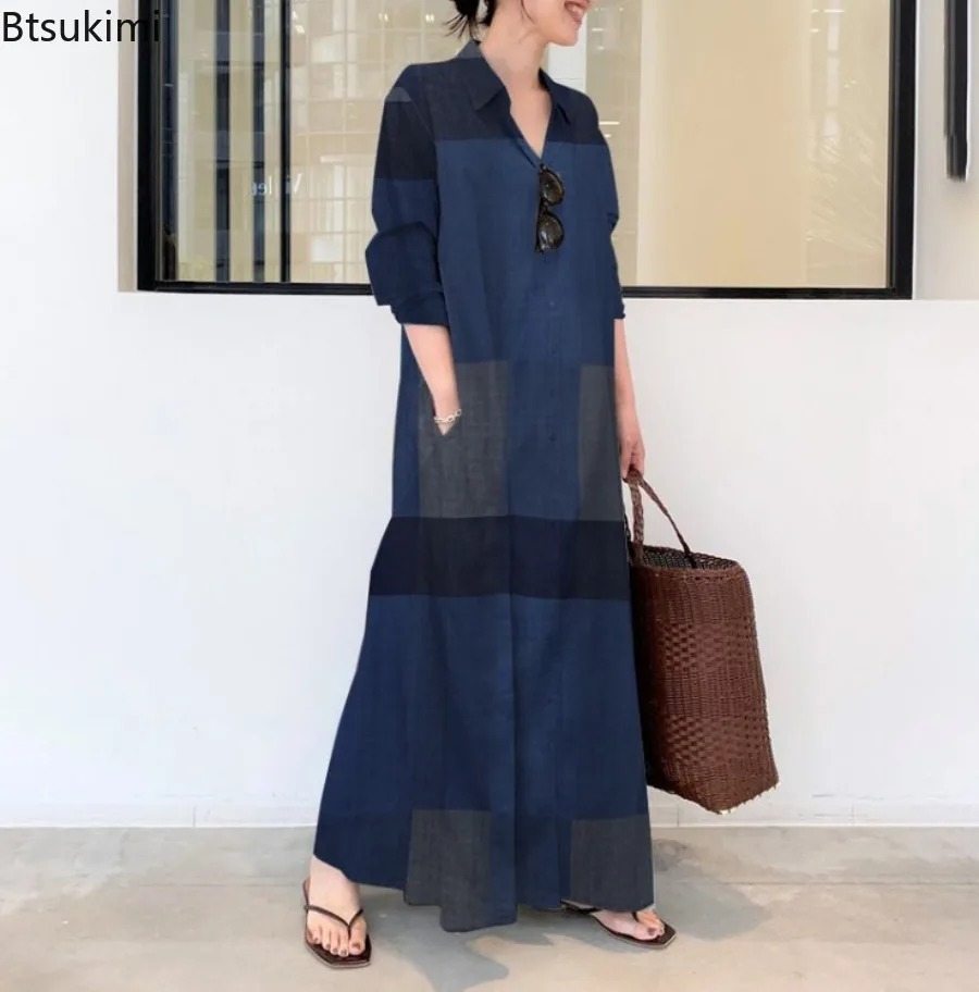 Новое модное женское платье-ру – обзор и цена Casual Loose Linen Shirt Dress