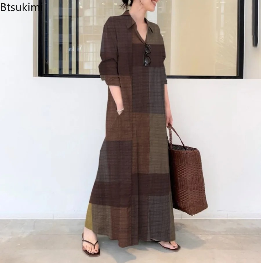 Новое модное женское платье-ру – обзор и цена Casual Loose Linen Shirt Dress