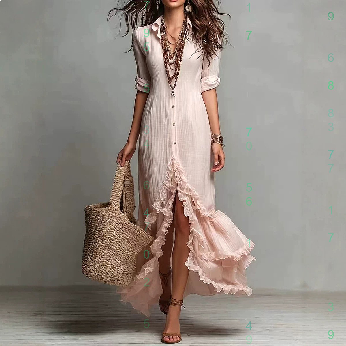 Хлопково-льняное платье с пере – обзор и цена Casual Loose Linen Shirt Dress