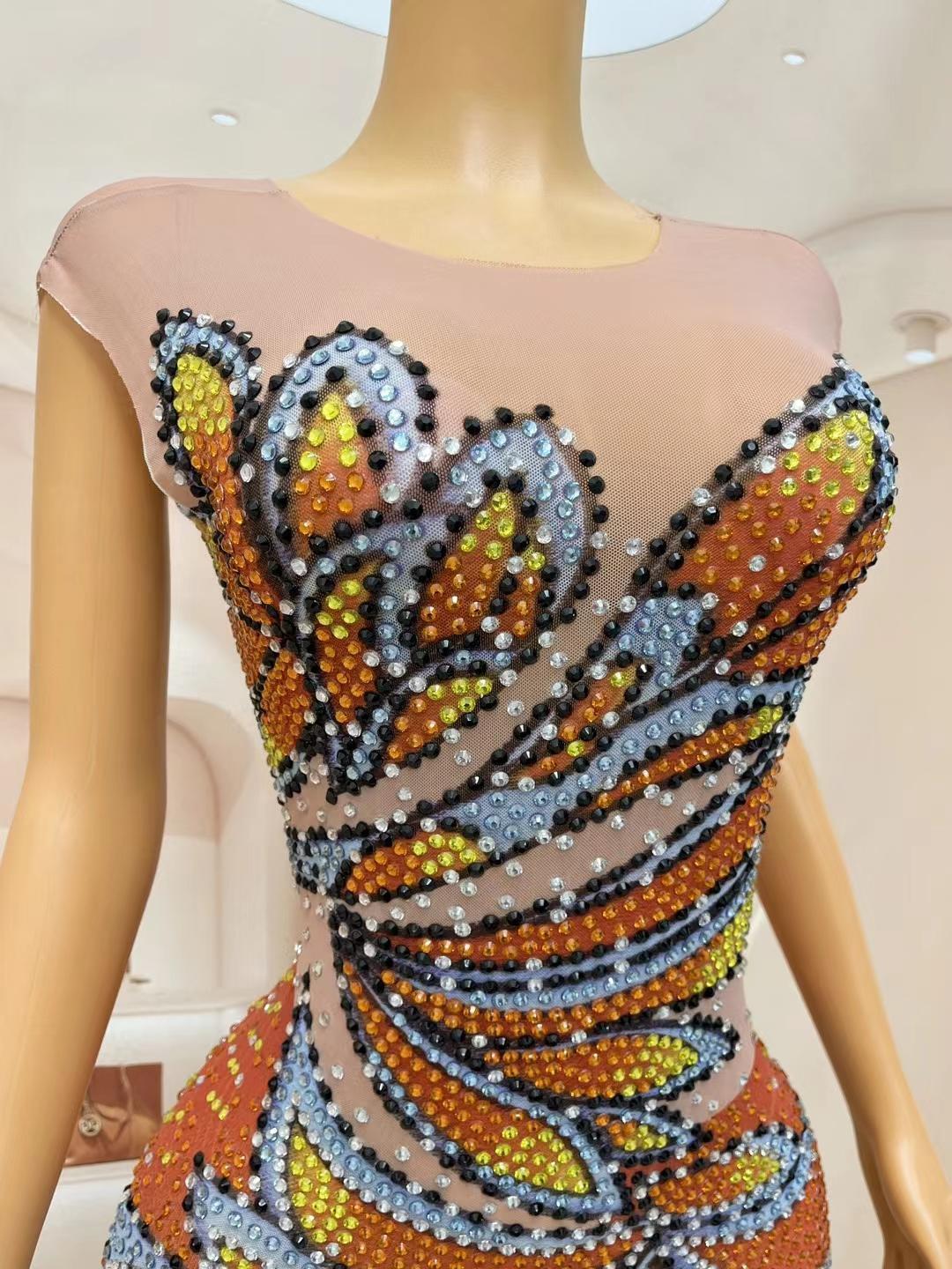 Женское вечернее платье макси  – обзор и цена Sparkly Rhinestone Club Party Dress