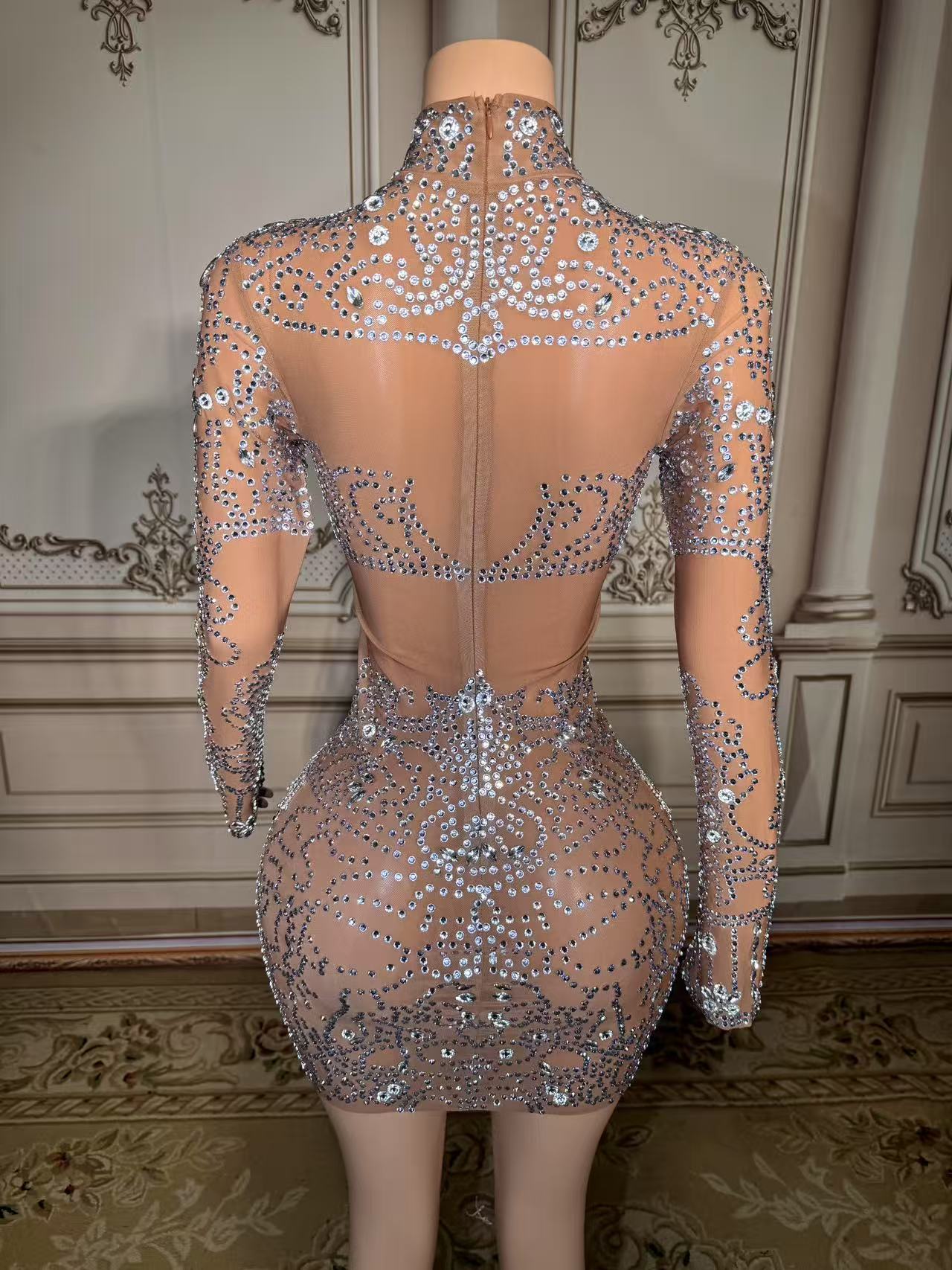 ZD блестящее мини-платье со ст – обзор и цена Sparkly Rhinestone Club Party Dress