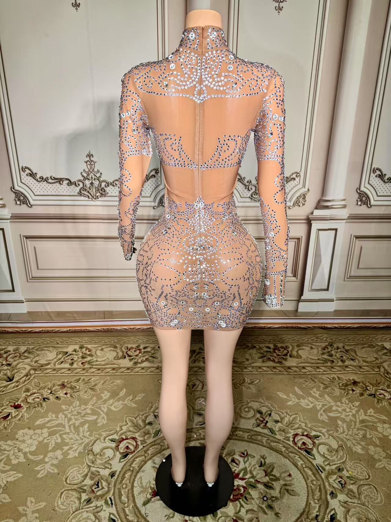 ZD блестящее мини-платье со ст – обзор и цена Sparkly Rhinestone Club Party Dress