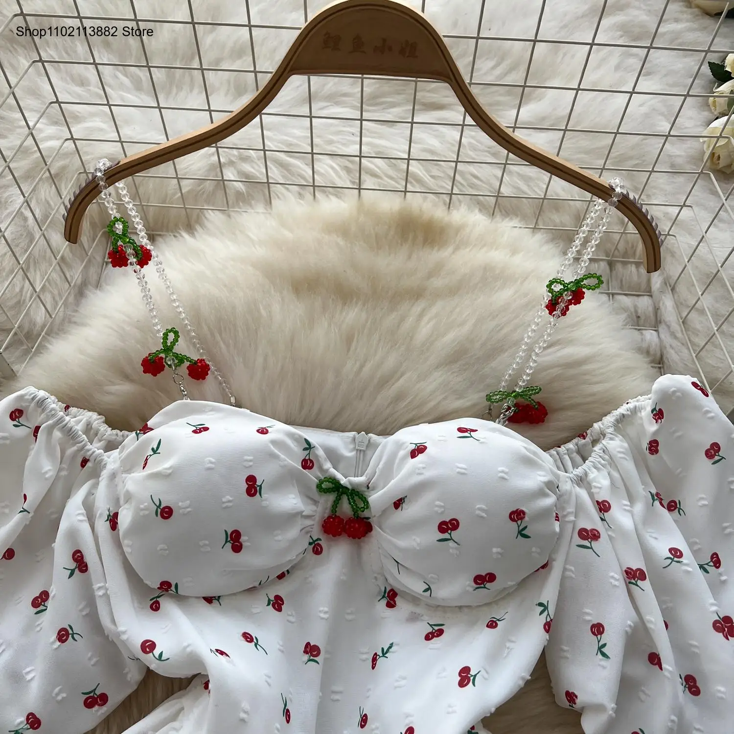 Милое платье с пышными рукавам – обзор и цена Off Shoulder Puff Sleeve Sundress
