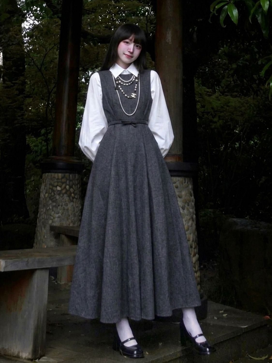 Корейский комплект из двух пре – обзор и цена Korean Style A Line Shirt Dress