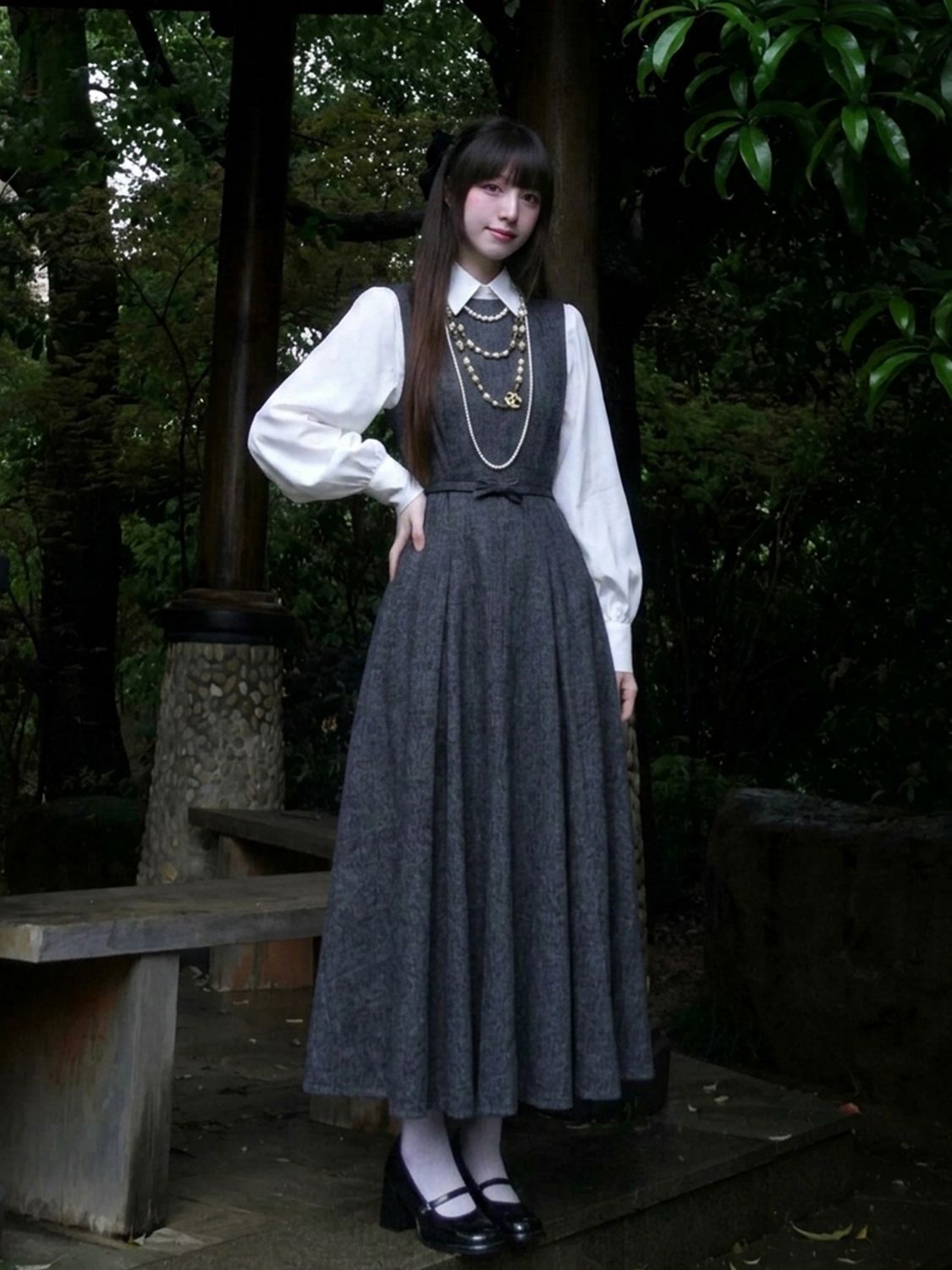 Корейский комплект из двух пре – обзор и цена Korean Style A Line Shirt Dress