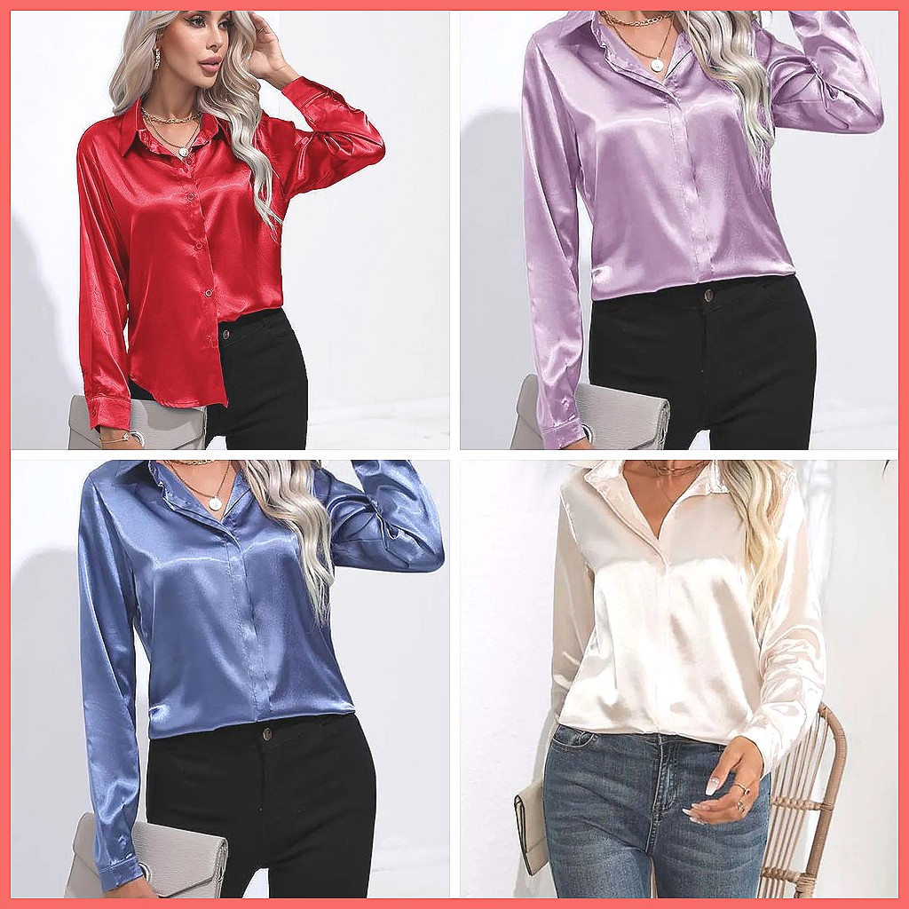 Женская атласная рубашка Весна – обзор и цена Blouses