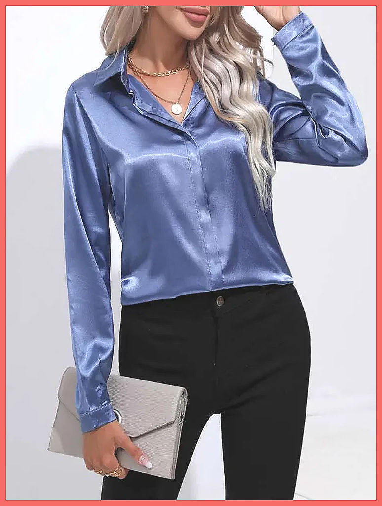 Женская атласная рубашка Весна – обзор и цена Blouses