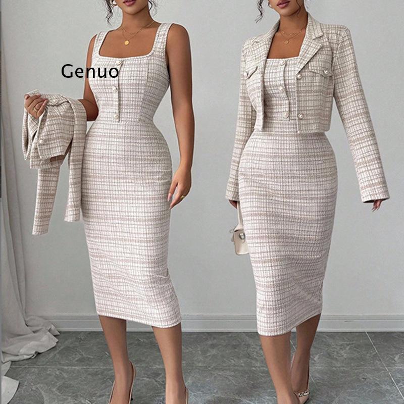 Новый элегантный твидовый кост – обзор и цена Tweed Two Piece Blazer Dress