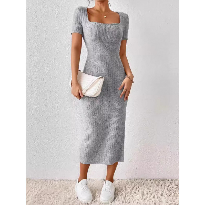 Винтажное трикотажное платье м – обзор и цена Bodycon Long Sleeve Ribbed Dress