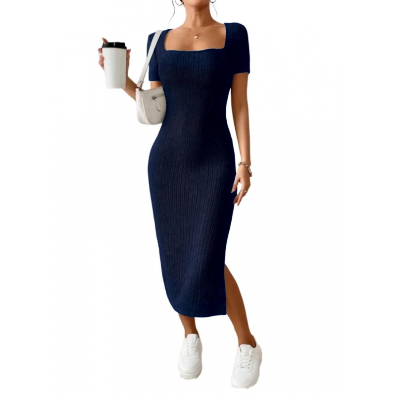 Винтажное трикотажное платье м – обзор и цена Bodycon Long Sleeve Ribbed Dress