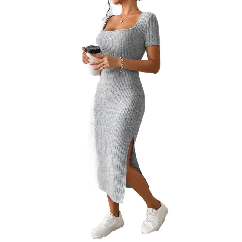 Винтажное трикотажное платье м – обзор и цена Bodycon Long Sleeve Ribbed Dress