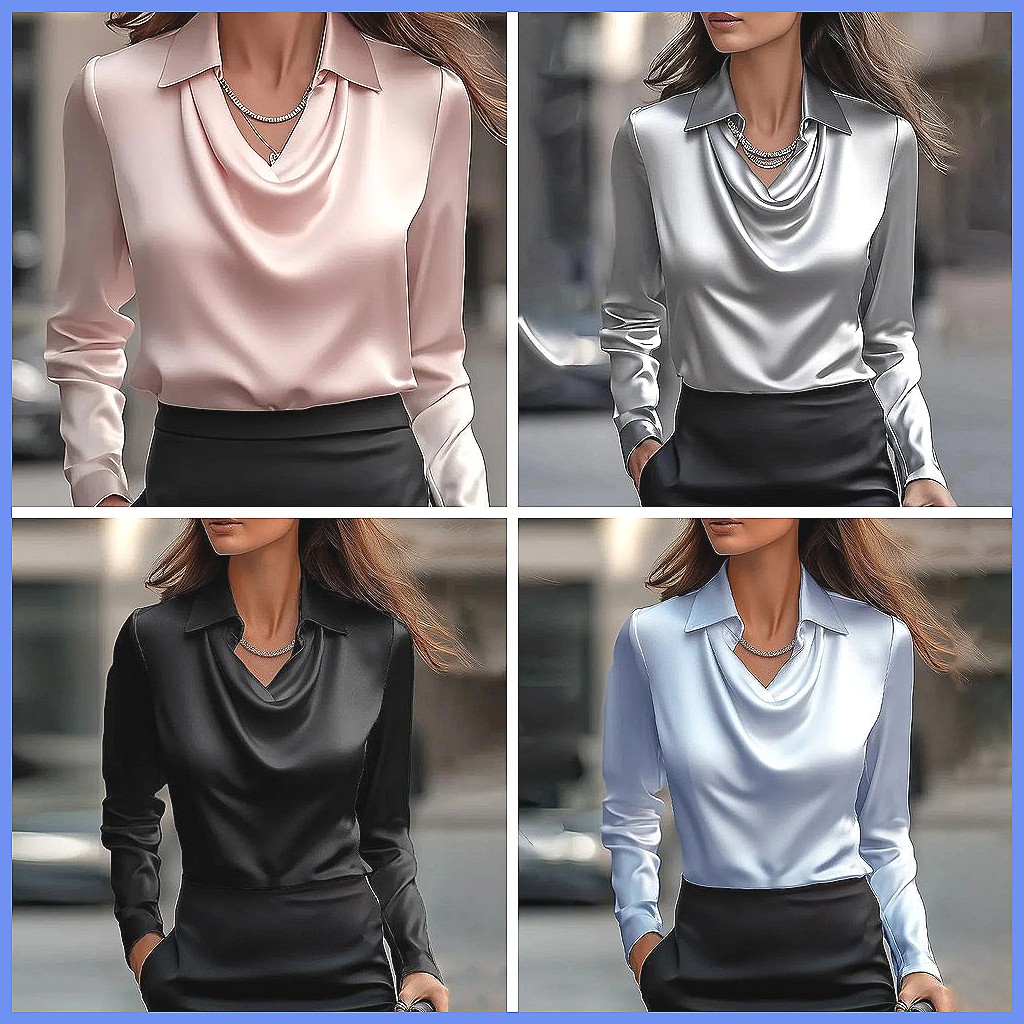 Винтажная атласная блузка для  – обзор и цена Blouses