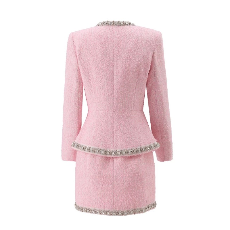 Премиальный розовый твидовый ж – обзор и цена Tweed Two Piece Blazer Dress