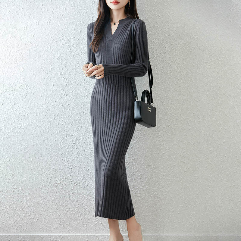 Умное минималистское женское д – обзор и цена Bodycon Long Sleeve Ribbed Dress