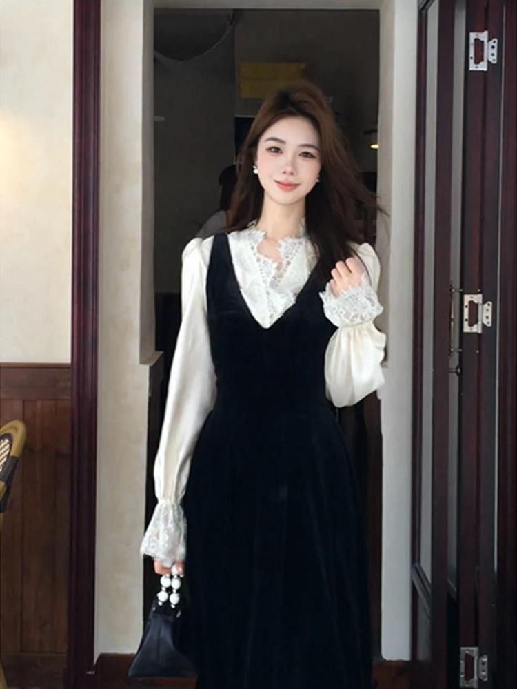 XZY Шикарный комплект: шелкова – обзор и цена Korean Style A Line Shirt Dress