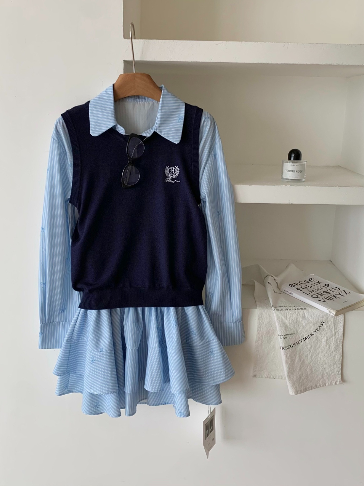 Весенне-осенний корейский модн – обзор и цена Korean Style A Line Shirt Dress
