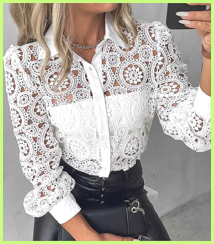 Женская белая кружевная блузка – обзор и цена Blouses