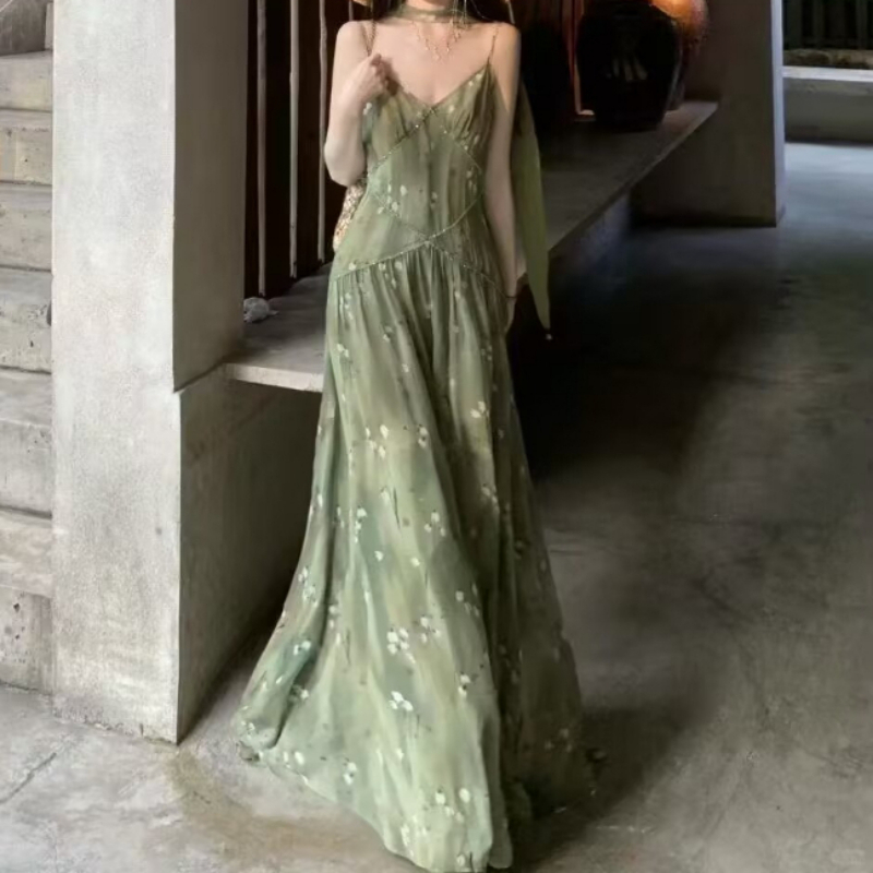 Новинка 2025, винтажное элеган – обзор и цена French Vintage Floral Midi Dress
