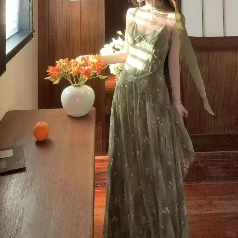 Новинка 2025, винтажное элеган – обзор и цена French Vintage Floral Midi Dress