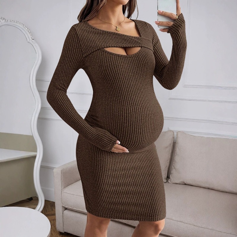 Одежда для беременных: платье  – обзор и цена Bodycon Long Sleeve Ribbed Dress