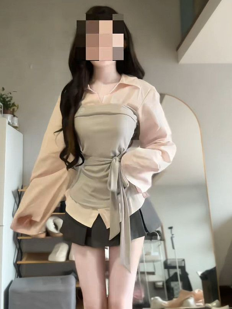Женский комплект в корейском с – обзор и цена Korean Style A Line Shirt Dress