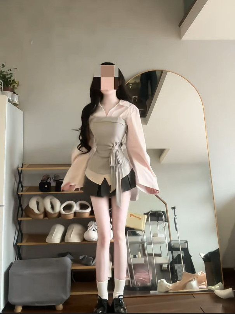 Женский комплект в корейском с – обзор и цена Korean Style A Line Shirt Dress