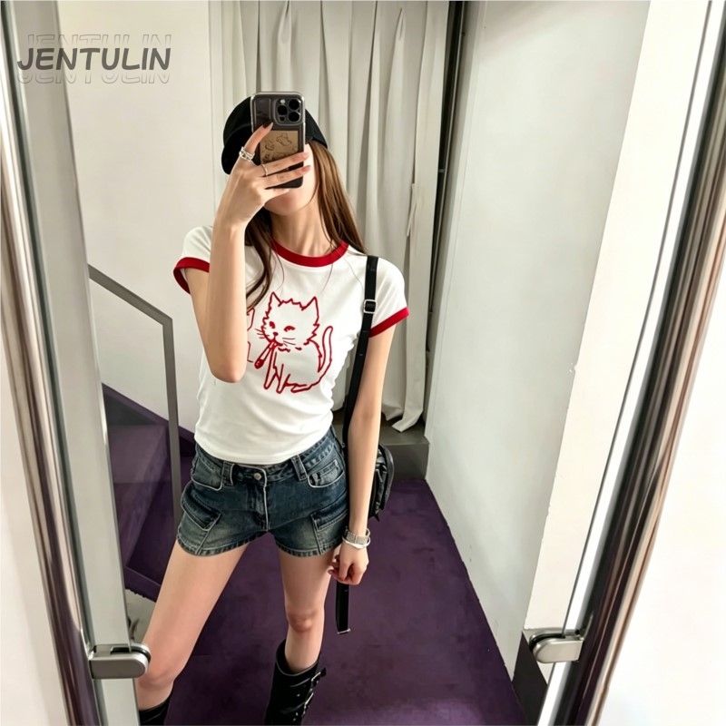 Корейский стиль Y2K 90-х: укор – обзор и цена Y2K Graphic Baby Tee Crop