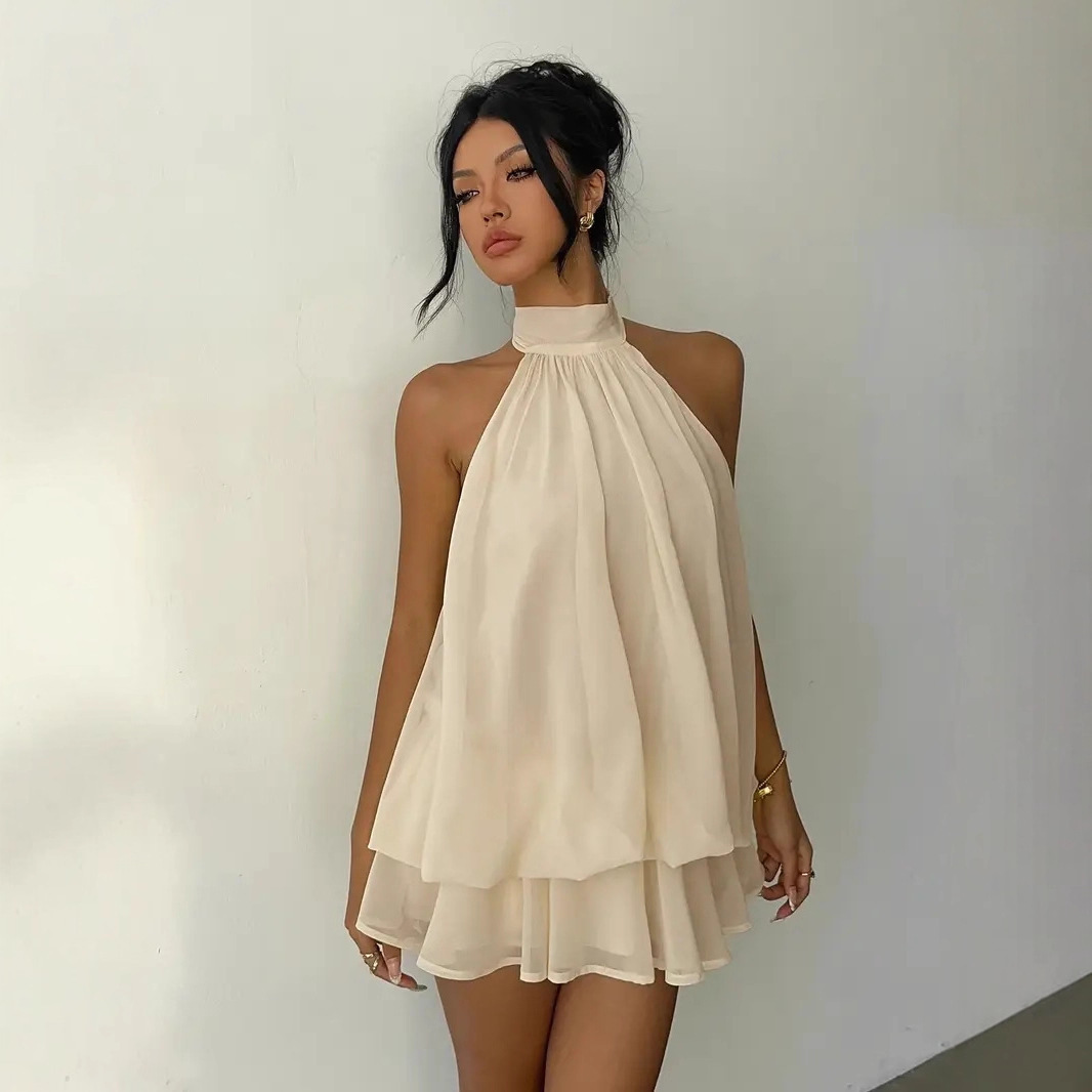 Женское платье с воротником-ха – обзор и цена Y2K Backless Halter Mini Dress