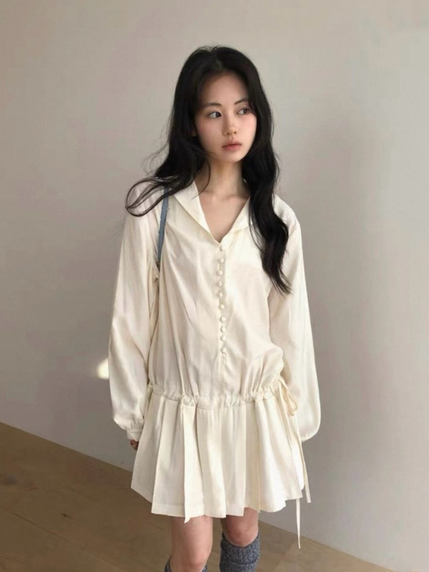 Женское платье-рубашка с длинн – обзор и цена Korean Style A Line Shirt Dress