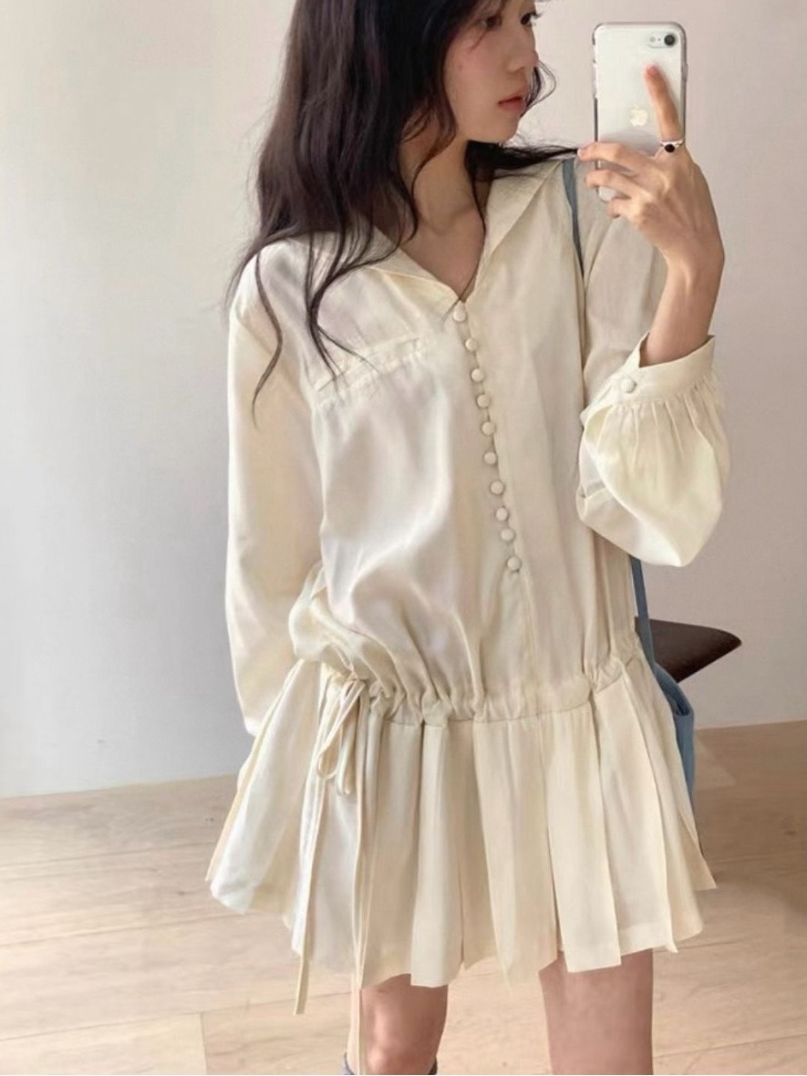 Женское платье-рубашка с длинн – обзор и цена Korean Style A Line Shirt Dress